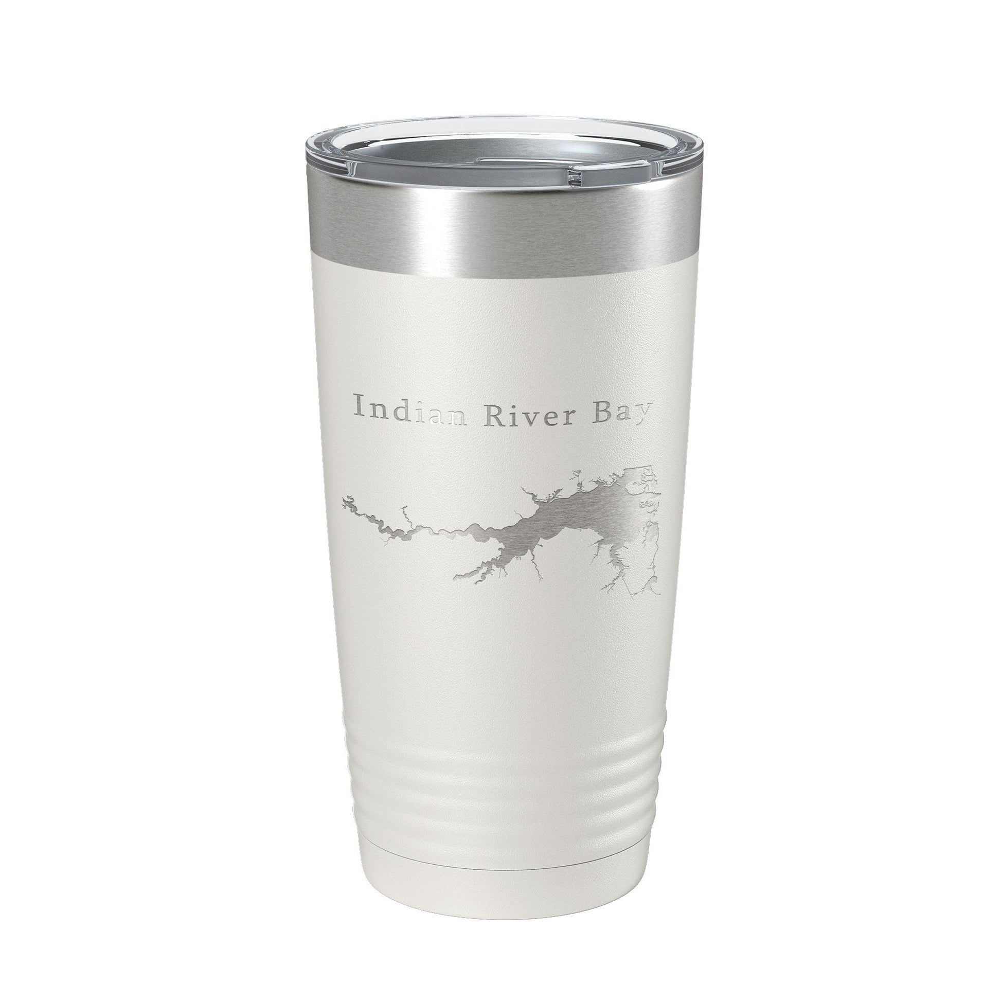 Indian River Bay Tumbler Lake Map Travel Mug Insulated Laser Engraved Coffee Cup Delaware 20 oz-1