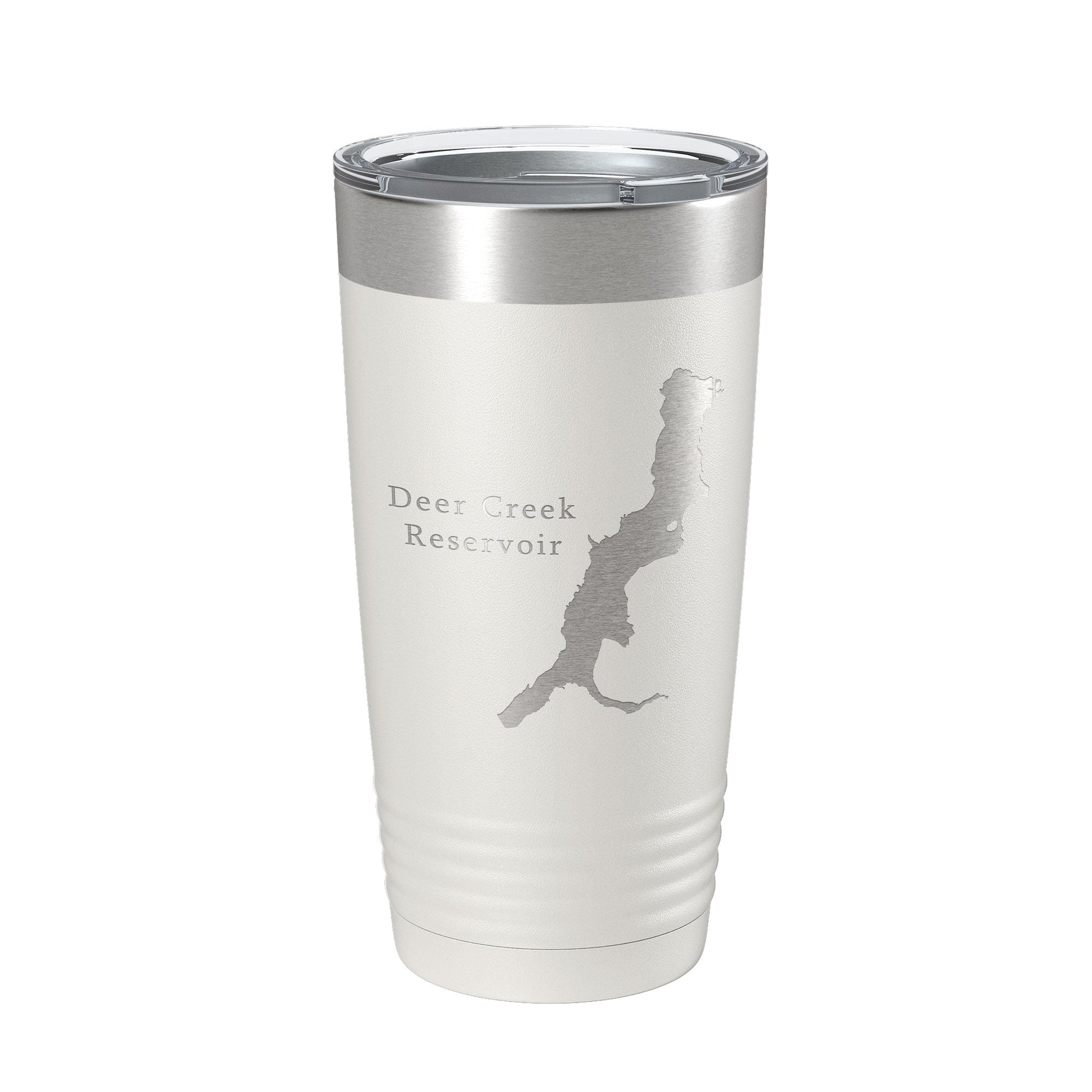 Deer Creek Reservoir Tumbler Lake Map Travel Mug Insulated Laser Engraved Coffee Cup Utah 20 oz-1