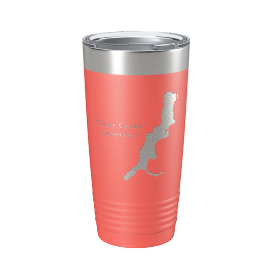 Deer Creek Reservoir Tumbler Lake Map Travel Mug Insulated Laser Engraved Coffee Cup Utah 20 oz-20