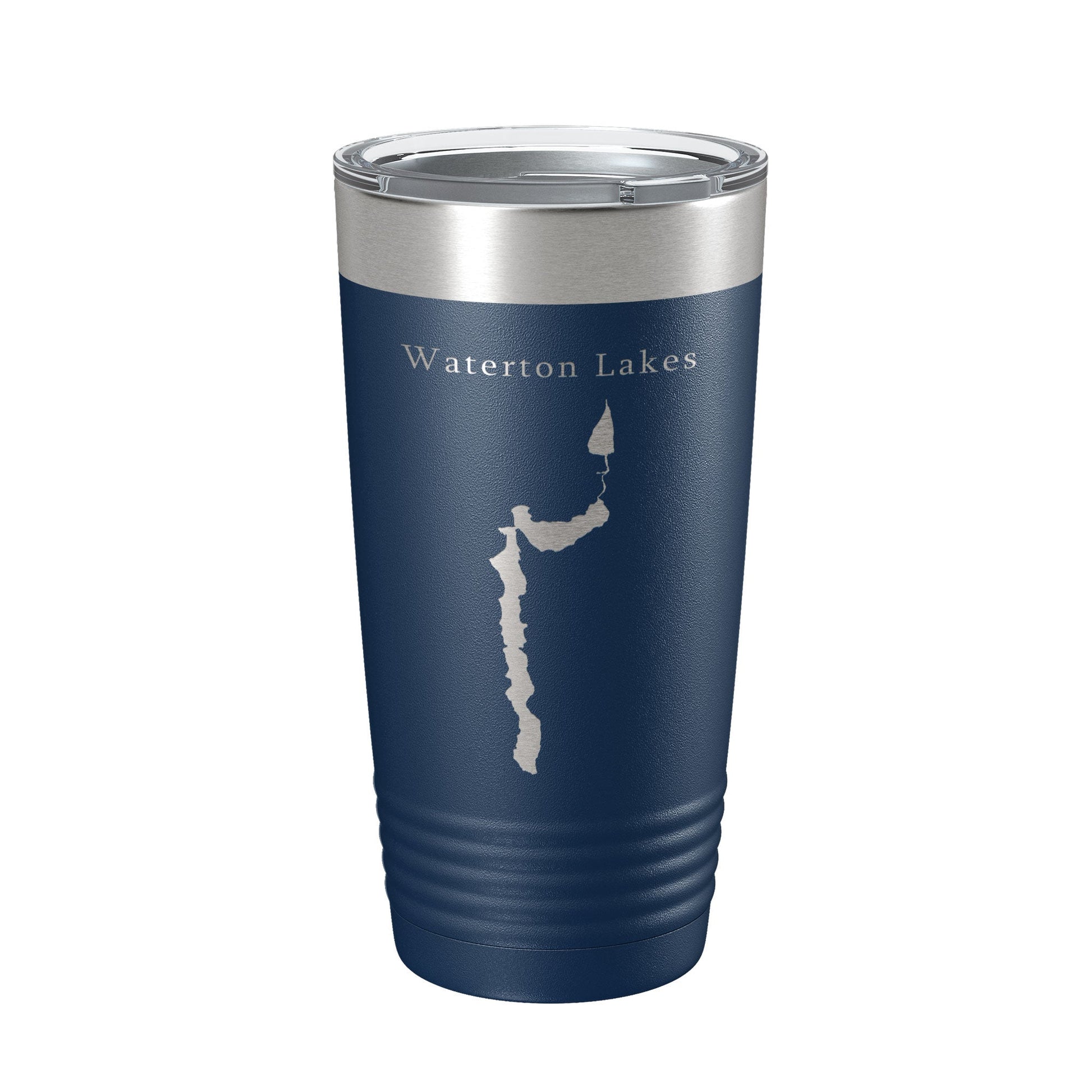 Waterton Lakes Upper Middle Lower Map Tumbler Travel Mug Insulated Laser Engraved Coffee Cup Montana Alberta 20 oz-2