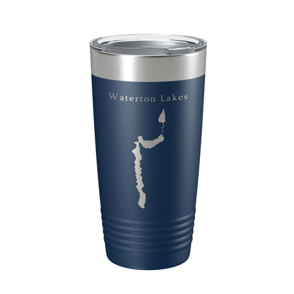 Waterton Lakes Upper Middle Lower Map Tumbler Travel Mug Insulated Laser Engraved Coffee Cup Montana Alberta 20 oz-8