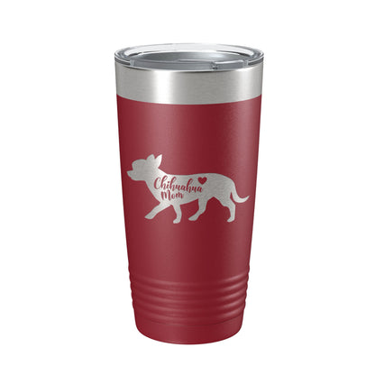 Chihuahua Mom Tumbler Dog Travel Mug Gift Insulated Laser Engraved Coffee Cup 20 oz-18