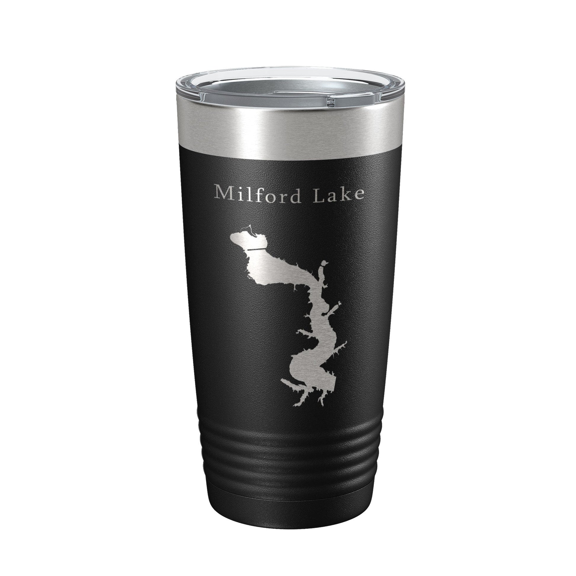 Milford Lake Map Tumbler Travel Mug Insulated Laser Engraved Coffee Cup Kansas 20 oz-0