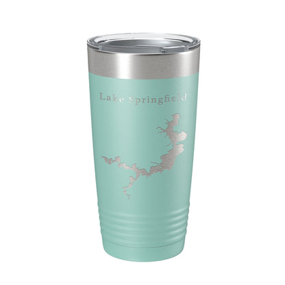 Lake Springfield Map Tumbler Travel Mug Insulated Laser Engraved Coffee Cup Illinois 20 oz-12