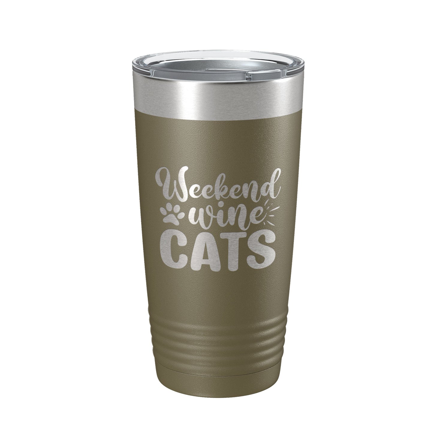 Weekend Wine Cats Tumbler Travel Mug Funny Cat Lover Gift Insulated Laser Engraved Coffee Cup 20 oz-21