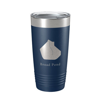 Broad Pond Tumbler Lake Map Travel Mug Insulated Laser Engraved Coffee Cup Indiana 20 oz-8