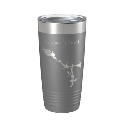 Johnson's Pond Tumbler Lake Map Travel Mug Insulated Laser Engraved Coffee Cup Rhode Island 20 oz-16