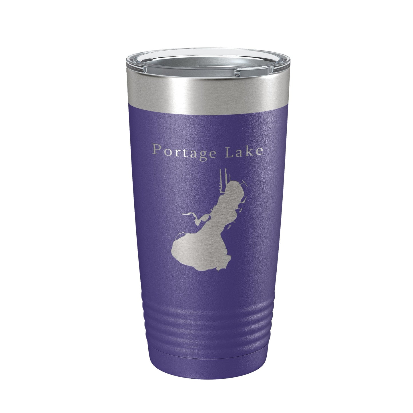 Portage Lake Map Tumbler Travel Mug Insulated Laser Engraved Coffee Cup Huron River Chain of Lakes Michigan 20 oz-15