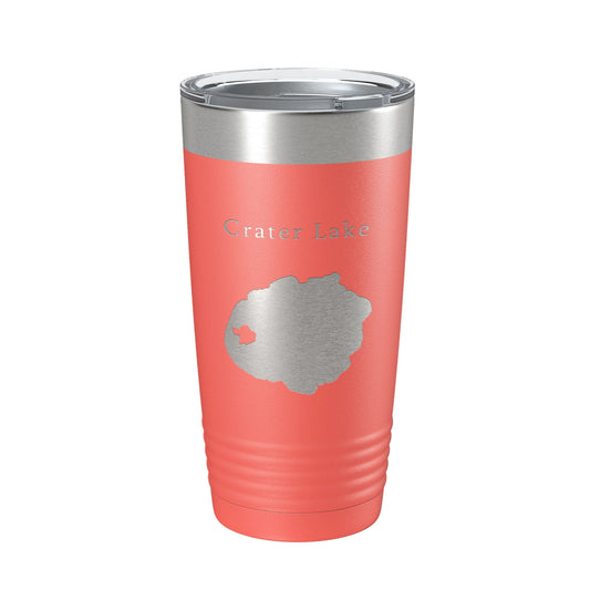 Crater Lake Map Tumbler Travel Mug Insulated Laser Engraved Coffee Cup Oregon 20 oz-20
