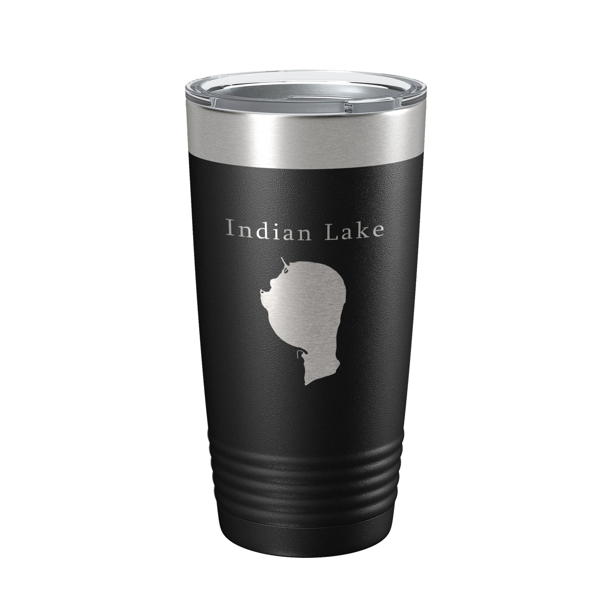 Indian Lake Map Tumbler Travel Mug Insulated Laser Engraved Coffee Cup Silver Creek Township Michigan 20 oz-5