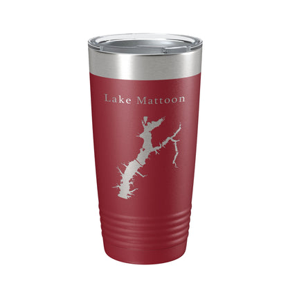 Lake Mattoon Map Tumbler Travel Mug Insulated Laser Engraved Coffee Cup Illinois 20 oz-18