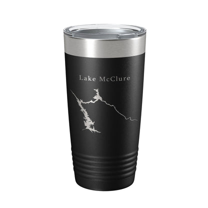 Lake McClure Map Tumbler Travel Mug Insulated Laser Engraved Coffee Cup California 20 oz-0