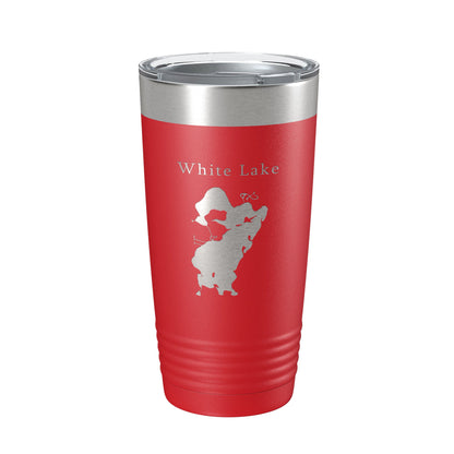 White Lake Map Tumbler Travel Mug Insulated Laser Engraved Coffee Cup Michigan 20 oz-10