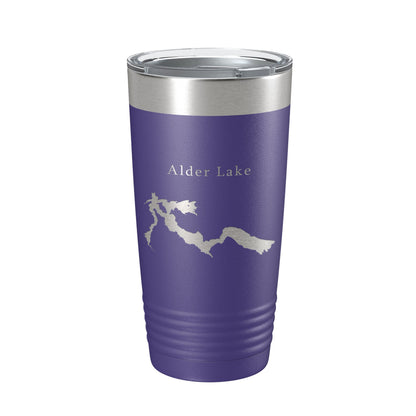 Alder Lake Map Tumbler Travel Mug Insulated Laser Engraved Coffee Cup Washington 20 oz-15