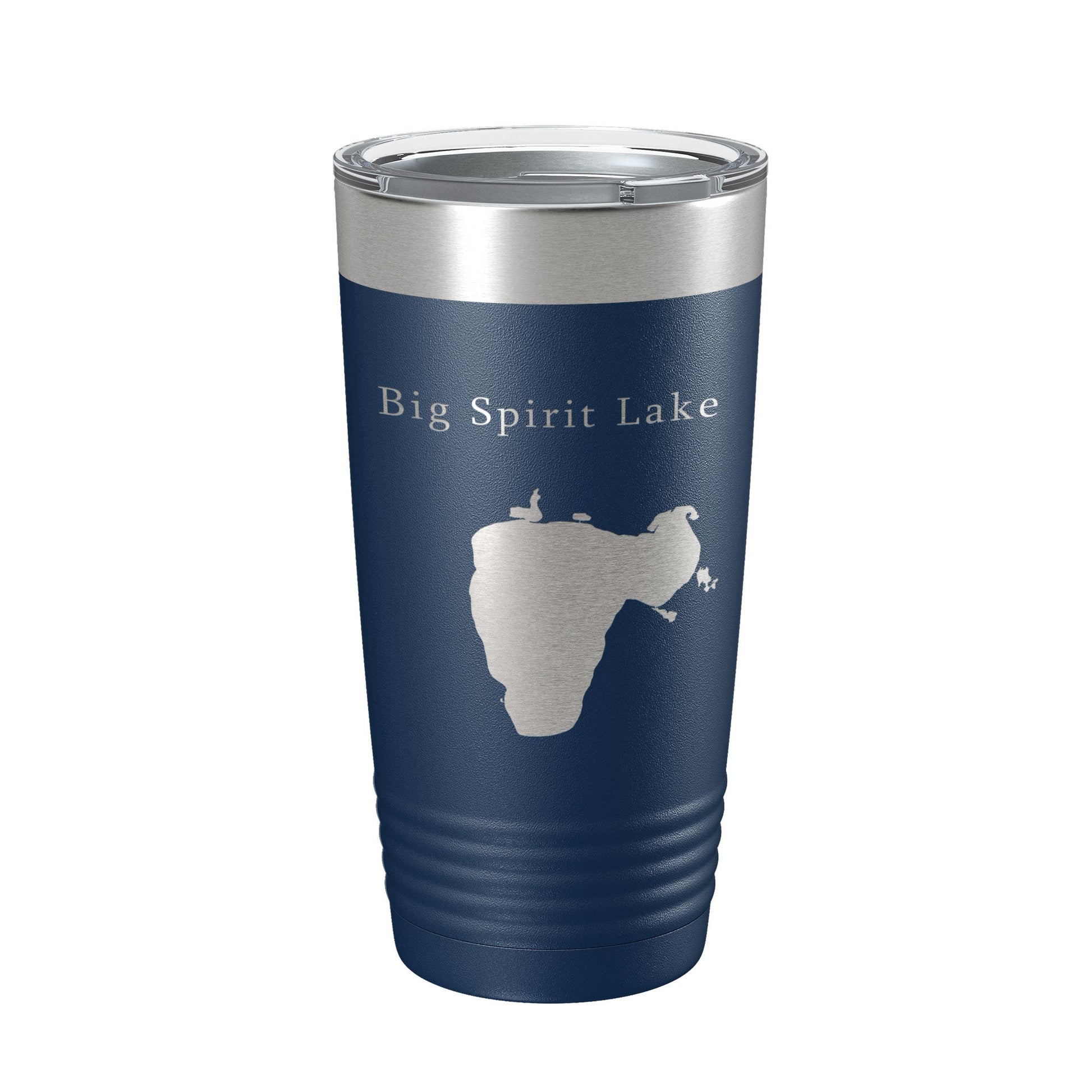 Big Spirit Lake Map Tumbler Travel Mug Insulated Laser Engraved Coffee Cup Iowa Minnesota 20 oz-2