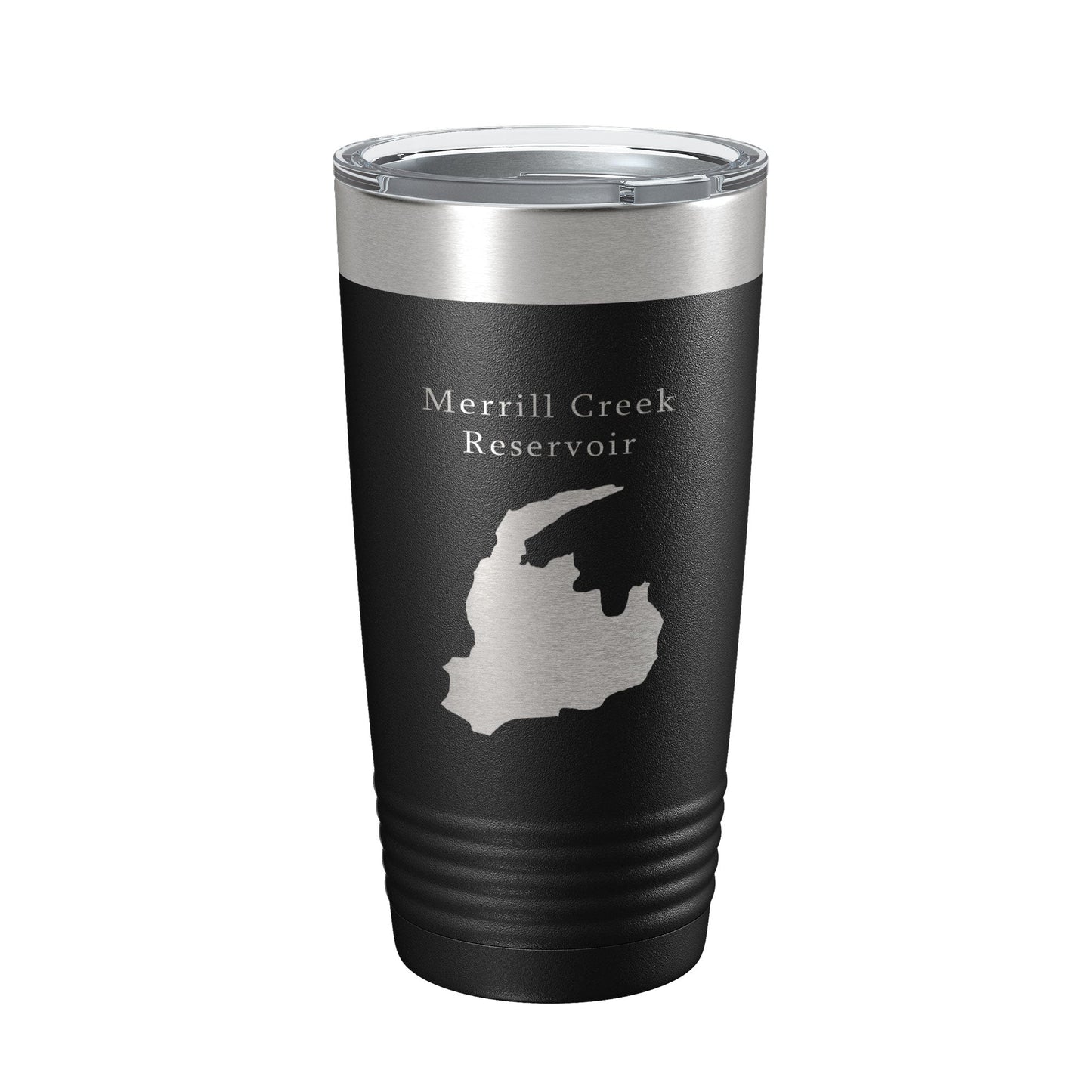 Merrill Creek Reservoir Tumbler Lake Map Travel Mug Insulated Laser Engraved Coffee Cup New Jersey 20 oz-0