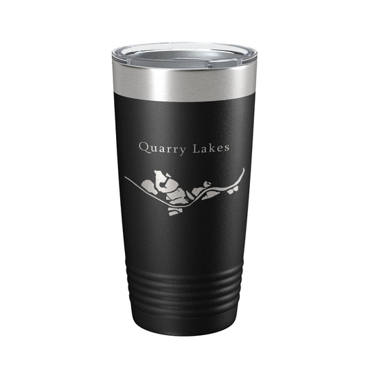 Quarry Lakes Map Tumbler Travel Mug Insulated Laser Engraved Coffee Cup Fremont California 20 oz-0