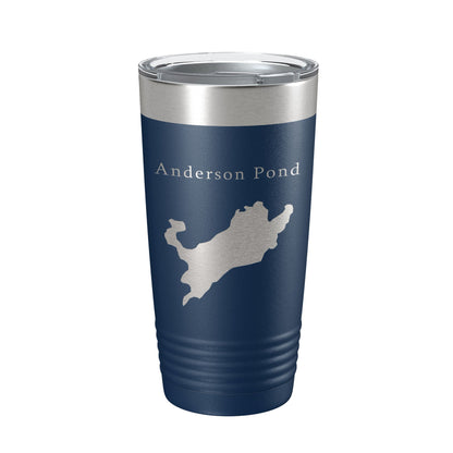 Anderson Pond Tumbler Lake Map Travel Mug Insulated Laser Engraved Coffee Cup Connecticut 20 oz-8