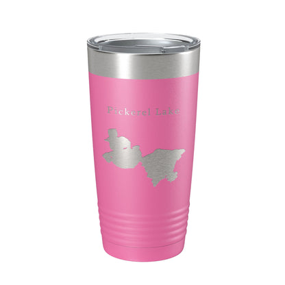 Pickerel Lake Map Tumbler Travel Mug Insulated Laser Engraved Coffee Cup Wisconsin 20 oz-11