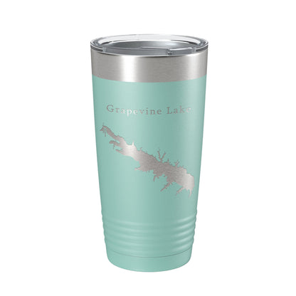 Grapevine Lake Map Tumbler Travel Mug Insulated Laser Engraved Coffee Cup Texas 20 oz-12
