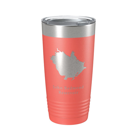 John Redmond Reservoir Tumbler Lake Map Travel Mug Insulated Laser Engraved Coffee Cup Kansas 20 oz-20