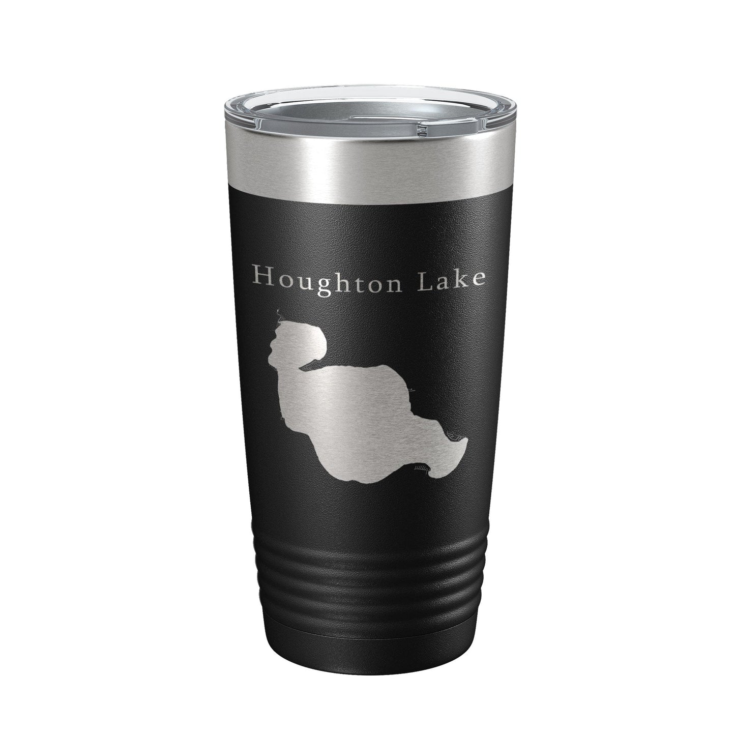 Houghton Lake Map Tumbler Travel Mug Insulated Laser Engraved Coffee Cup Michigan 20 oz-0