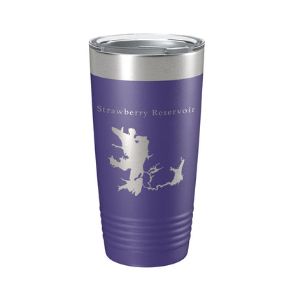 Strawberry Reservoir Tumbler Lake Map Travel Mug Insulated Laser Engraved Coffee Cup Utah 20 oz-15