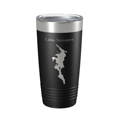 Lake Sunapee Map Tumbler Travel Mug Insulated Laser Engraved Coffee Cup New Hampshire 20 oz-0