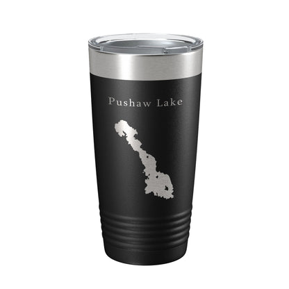 Pushaw Lake Map Tumbler Travel Mug Insulated Laser Engraved Coffee Cup Maine 20 oz-0