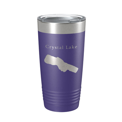 Crystal Lake Map Tumbler Travel Mug Insulated Laser Engraved Coffee Cup Michigan 20 oz-15