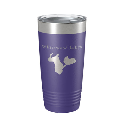 Whitewood Lakes Map Tumbler Travel Mug Insulated Laser Engraved Coffee Cup Huron River Chain of Lakes Michigan 20 oz-15