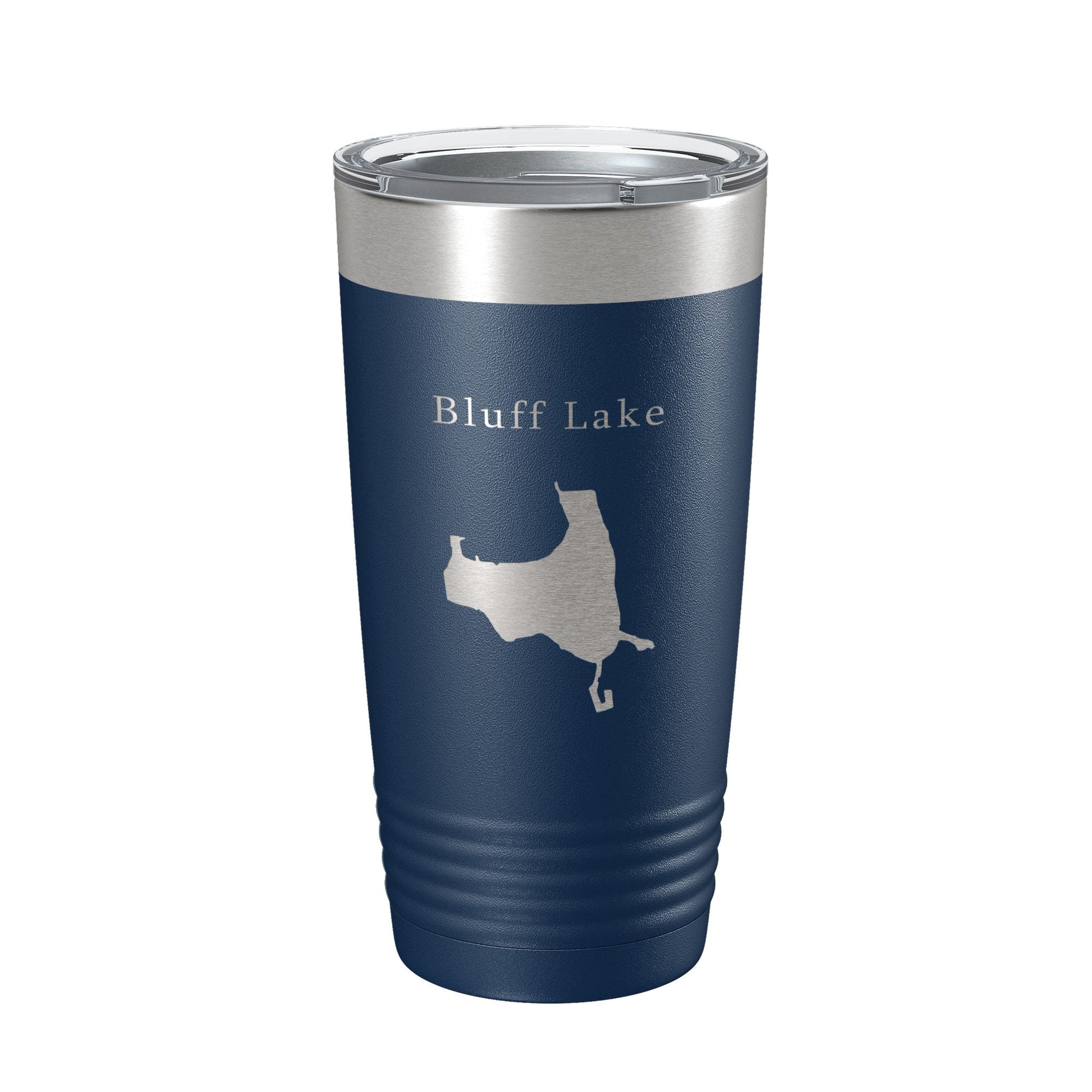 Bluff Lake Map Tumbler Travel Mug Insulated Laser Engraved Coffee Cup Illinois 20 oz-2