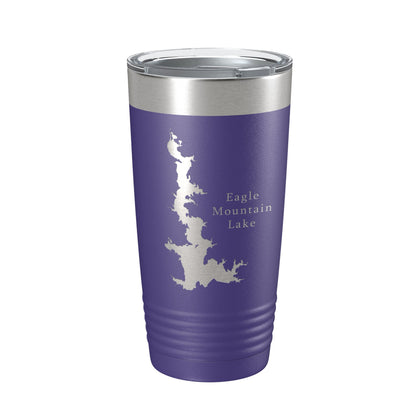 Eagle Mountain Lake Map Tumbler Travel Mug Insulated Laser Engraved Coffee Cup Texas 20 oz-15
