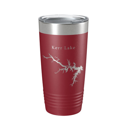 Kerr Lake Reservoir Buggs Island Tumbler Lake Map Travel Mug Insulated Coffee Cup Roanoke River North Carolina Virginia 20oz-18