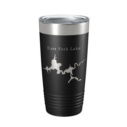 East Fork Lake Map Tumbler Travel Mug Insulated Laser Engraved Coffee Cup Ohio 20 oz-0