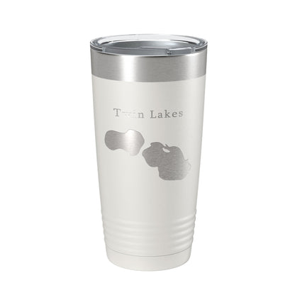 Twin Lakes Map Tumbler Travel Mug Insulated Laser Engraved Coffee Cup Muskegon County Michigan 20 oz-7