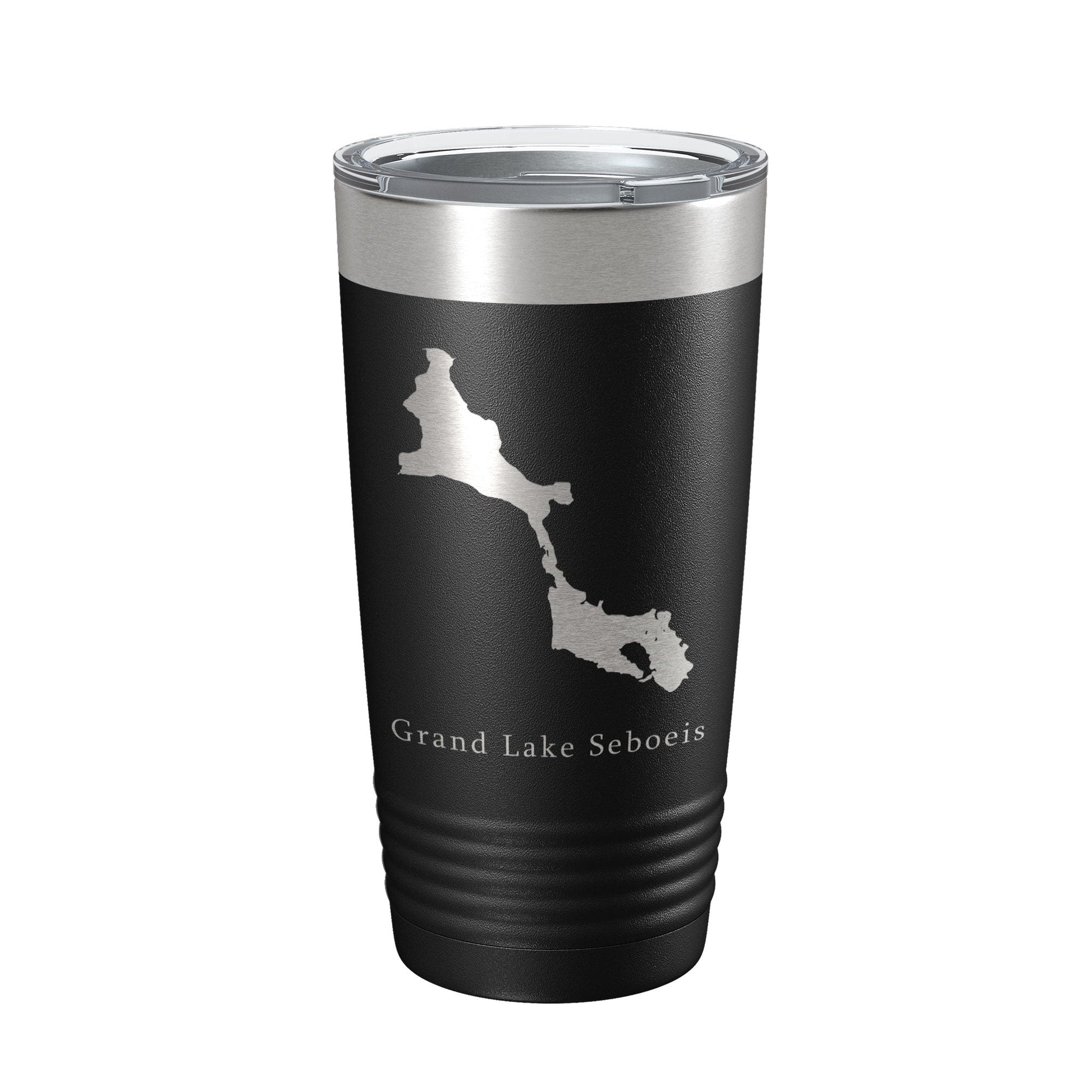Grand Lake Seboeis Map Tumbler Travel Mug Insulated Laser Engraved Coffee Cup Maine 20 oz-0