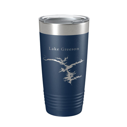 Lake Greeson Map Tumbler Travel Mug Insulated Laser Engraved Coffee Cup Arkansas 20 oz-2