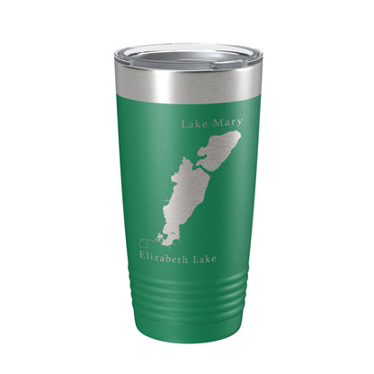 Lakes Mary & Elizabeth Map Tumbler Travel Mug Insulated Laser Engraved Coffee Cup Illinois Wisconsin 20 oz-9