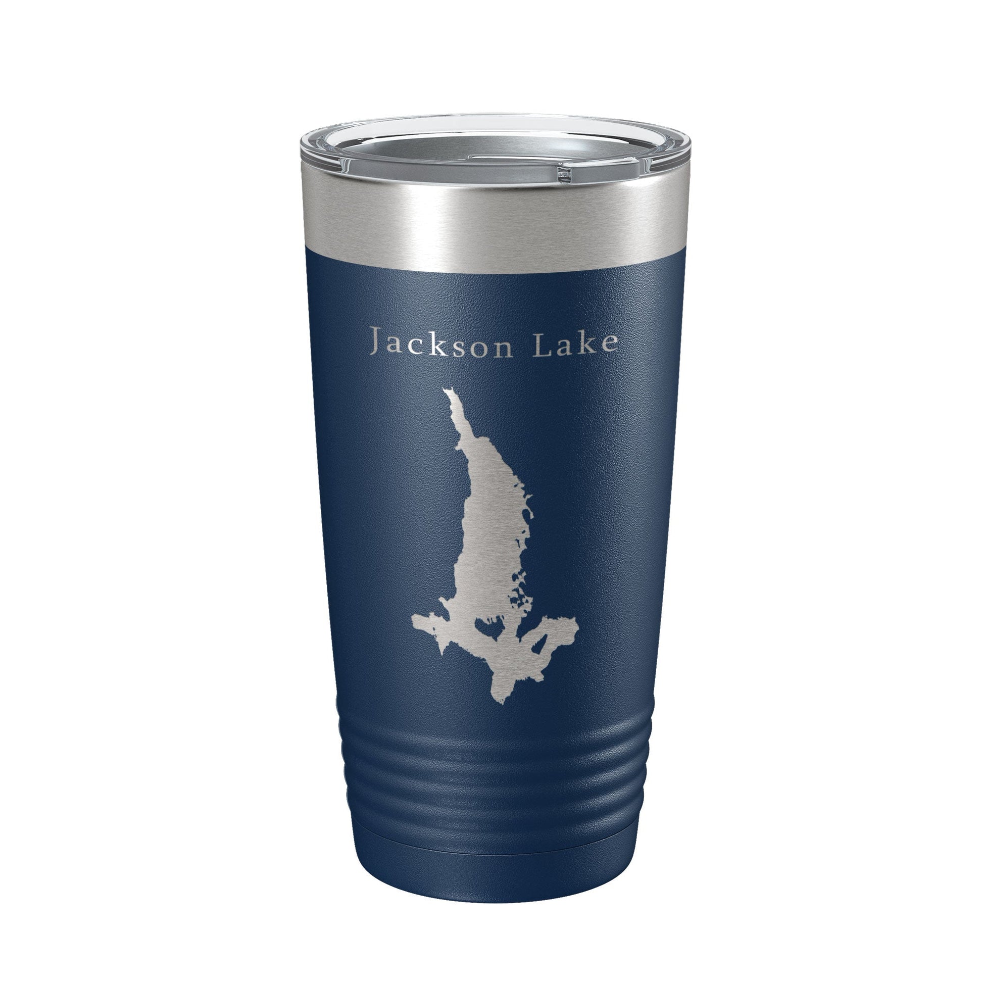 Jackson Lake Map Tumbler Travel Mug Insulated Laser Engraved Coffee Cup Grand Teton Wyoming 20 oz-2