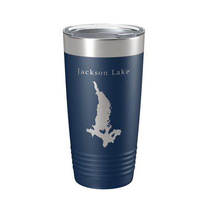 Jackson Lake Map Tumbler Travel Mug Insulated Laser Engraved Coffee Cup Grand Teton Wyoming 20 oz-2