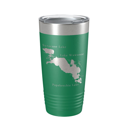 Lakes Wawasee Syracuse & Papakeechie Map Tumbler Travel Mug Insulated Laser Engraved Coffee Cup Indiana 20 oz-9