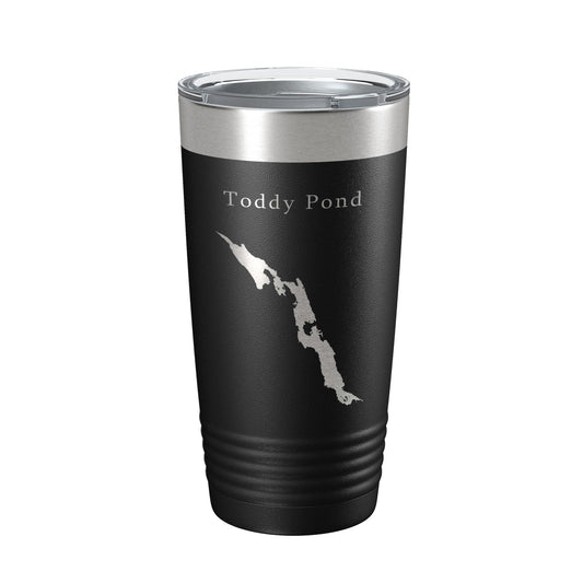 Toddy Pond Tumbler Lake Map Travel Mug Insulated Laser Engraved Coffee Cup Maine 20 oz-0