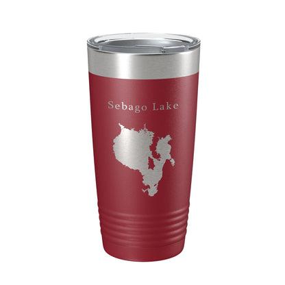 Sebago Lake Map Tumbler Travel Mug Insulated Laser Engraved Coffee Cup Maine 20 oz-18