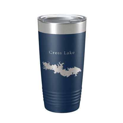 Cross Lake Map Tumbler Travel Mug Insulated Laser Engraved Coffee Cup Shreveport Louisiana 20 oz-8