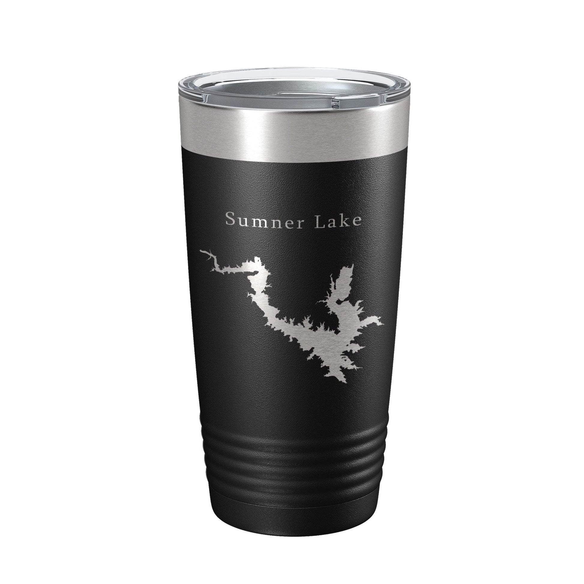 Sumner Lake Map Tumbler Travel Mug Insulated Laser Engraved Coffee Cup New Mexico 20 oz-0