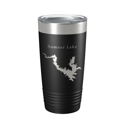 Sumner Lake Map Tumbler Travel Mug Insulated Laser Engraved Coffee Cup New Mexico 20 oz-0