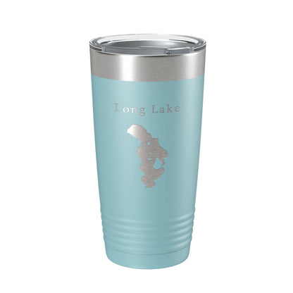 Long Lake Map Tumbler Travel Mug Insulated Laser Engraved Coffee Cup Grand Traverse County Michigan 20 oz-13