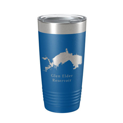 Glen Elder Reservoir Tumbler Lake Map Travel Mug Insulated Laser Engraved Coffee Cup Kansas 20 oz-6