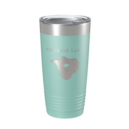 Orchard Lake Map Tumbler Travel Mug Insulated Laser Engraved Coffee Cup Michigan 20 oz-12